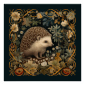 Hedgehog in the Forest William Morris style Poster (Front)