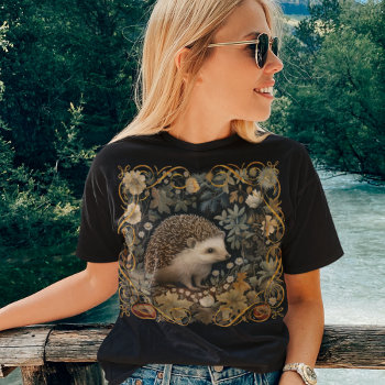 Hedgehog In The Forest William Morris Style T-shirt by AntiqueImages at Zazzle