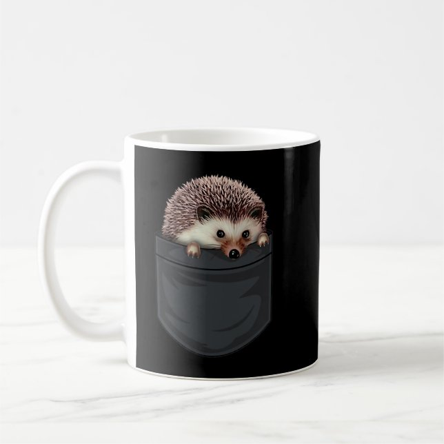 Hedgehog In The Pocket Funny Hedgehog Lovers Gifts Coffee Mug (Left)