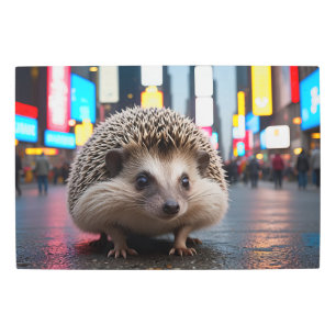 Hedgehog in Times Square Metal Print