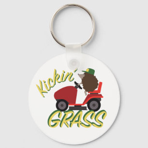 Hedgehog Kickin' Grass Keychain