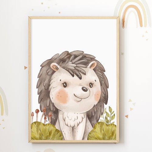 Hedgehog Kids Room Print Cute Animal Poster