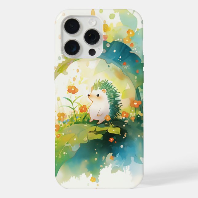 Hedgehog Leaf Hideaway Iphone Case (Back)