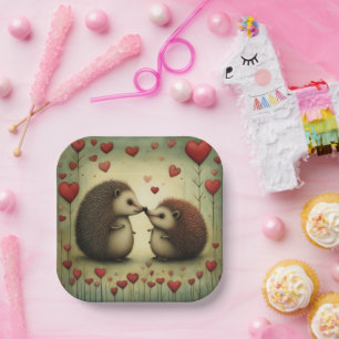 Hedgehog Love 1 Paper Plates