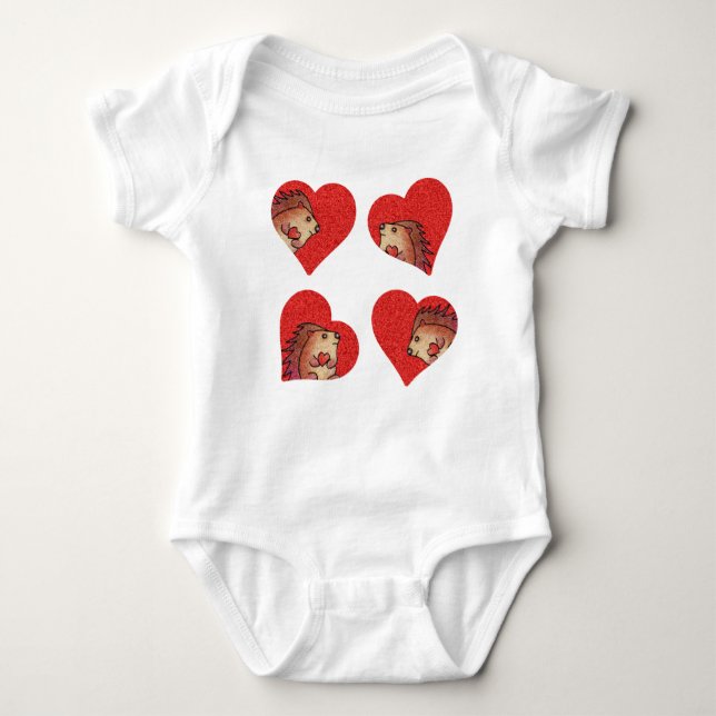 Hedgehog Love! Baby Bodysuit (Front)