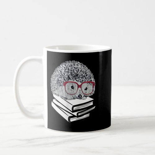 Hedgehog Love Books Glasses Lover Woman Nerd Gift  Coffee Mug
