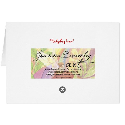 Hedgehog Love Card (Back Horizontal)