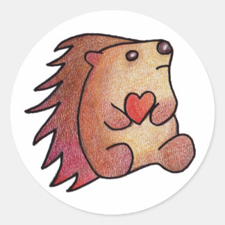 Hedgehog Love! Classic Round Sticker