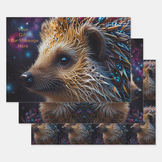Hedgehog Love in Every Heartbeat  Wrapping Paper Sheets (Set)