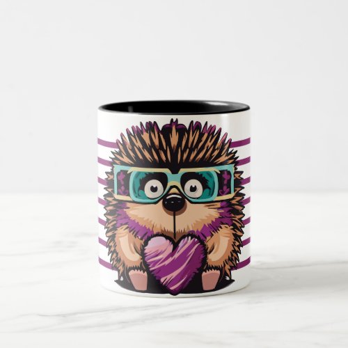 Hedgehog Love Mugshot Two_Tone Coffee Mug