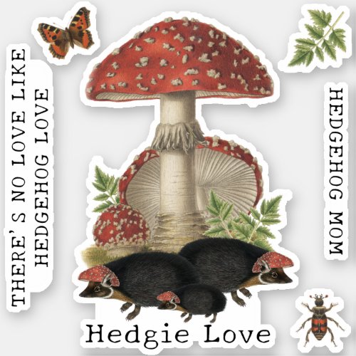 Hedgehog Magic Mushroom Collection Sticker