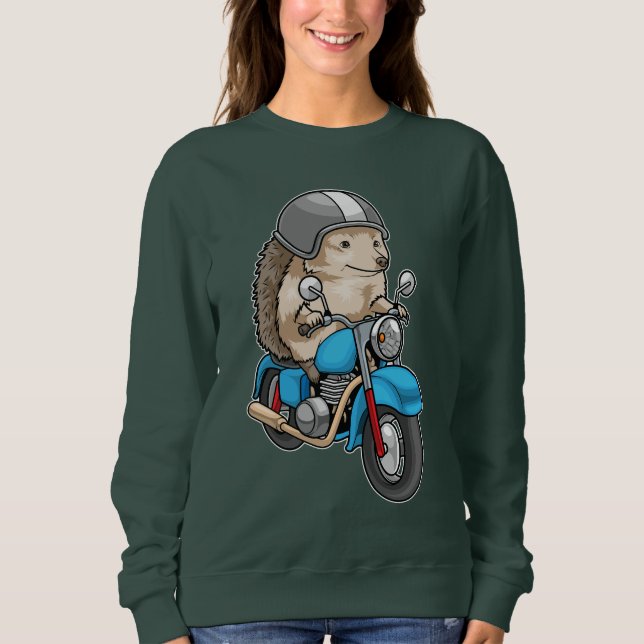 Hedgehog Motorcycle Sweatshirt (Front)
