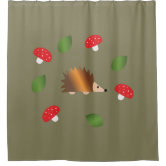 Mushrooms And Flowers Earth Tones Beige Retro 70s Shower Curtain, Zazzle  in 2023