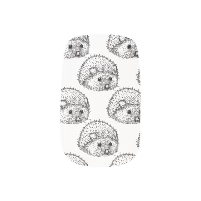 Hedgehog Nail Stickers Decals Art Wildlife Nature (Left Thumb)