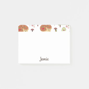Hedgehog Nature Floral Rainbow Pattern  Post-it Notes