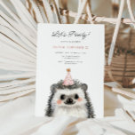 Hedgehog Party Hat Woodland Birthday Invitation<br><div class="desc">Celebrate your little one’s special day with this adorable Hedgehog Woodland Birthday Invitation! Featuring a charming hedge hog illustration wearing a party hat, this design brings a playful woodland vibe to your celebration. The neutral beige background and rustic elements make it perfect for a cozy, nature-inspired birthday party, while the...</div>