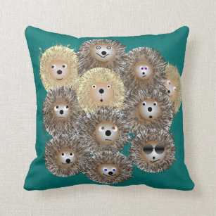 hedgehog christmas pillow