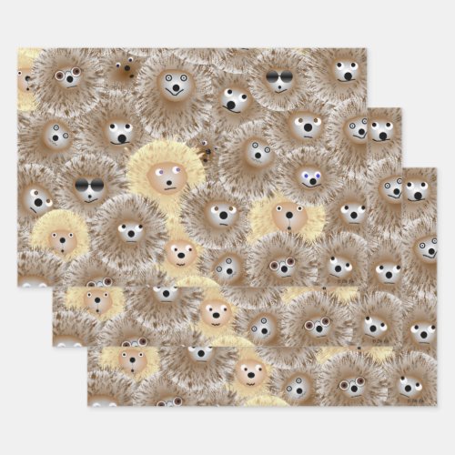 Hedgehog Party Wrapping Paper Sheets