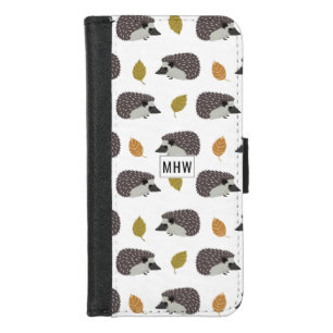 Hedgehog Pattern custom monogram phone wallets