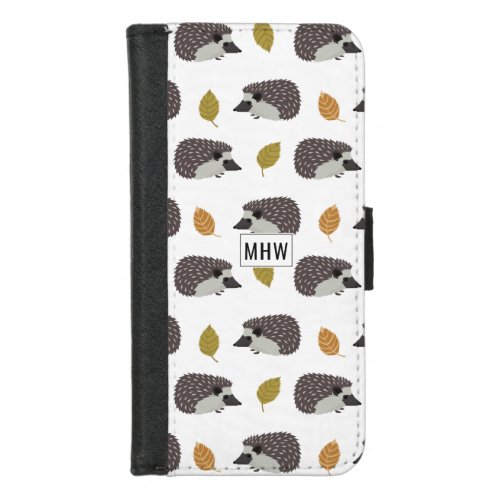 Hedgehog Pattern custom monogram phone wallets