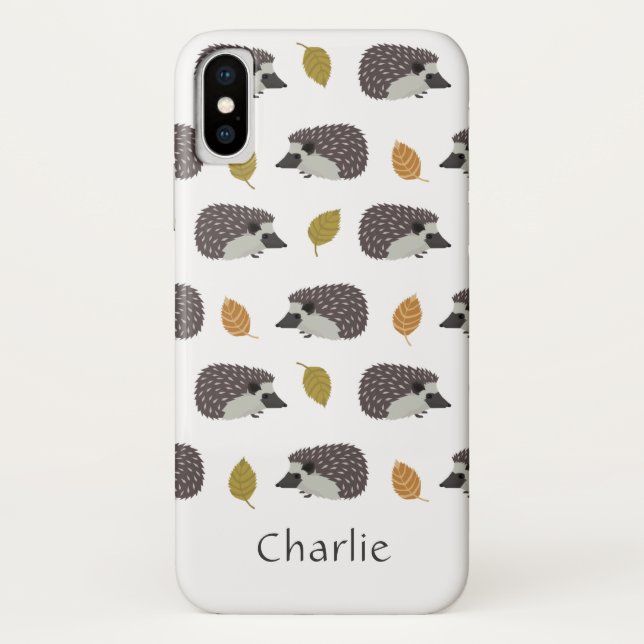 Hedgehog Pattern custom name phone cases (Back)