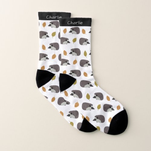 Hedgehog Pattern custom name socks