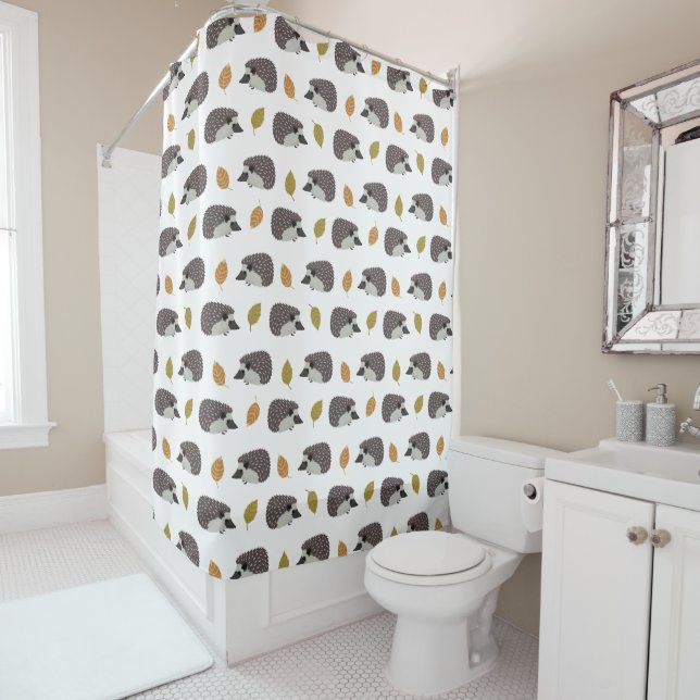 Hedgehog Pattern shower curtain (In Situ)