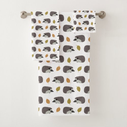 Hedgehog Pattern towel set