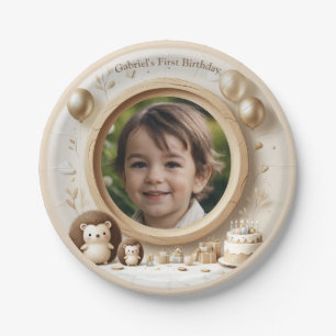 Hedgehog Photo Frame for Kids' Birthday Parties Paper Plates