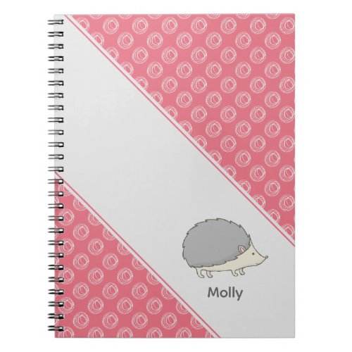 Hedgehog  Pink Abstract Personalized Notebook