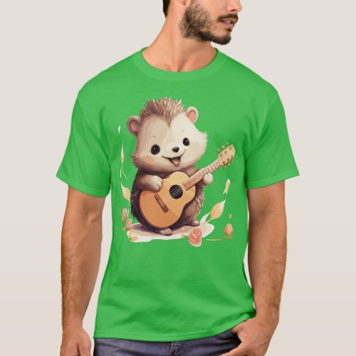 Hedgehog Playing Guitar T_Shirt