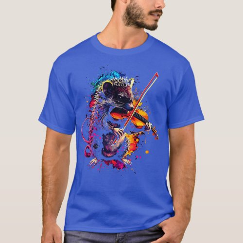 Hedgehog Playing Violin T_Shirt