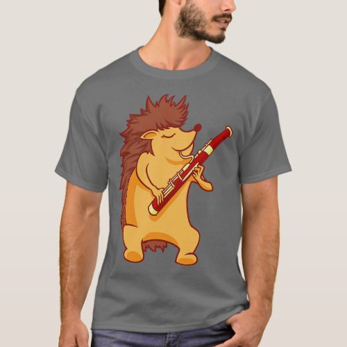 Hedgehog plays bassoon T_Shirt