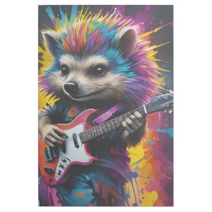 Hedgehog plays the guitar, rock graffiti gallery wrap