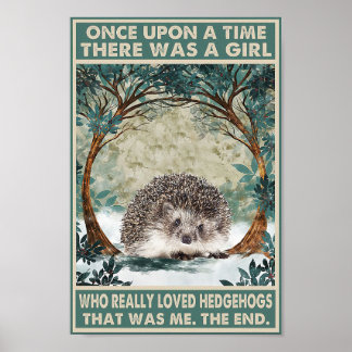 Hedgehog Poster Once Upon A Time Print Decor