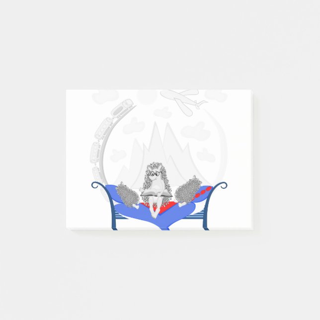 hedgehog reads a book to children at night post-it notes (Front)