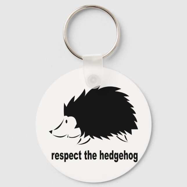 Hedgehog - Respect the Hedgehog Keychain (Front)