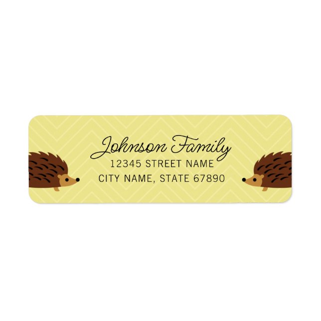 Hedgehog Return Address Labels (Front)