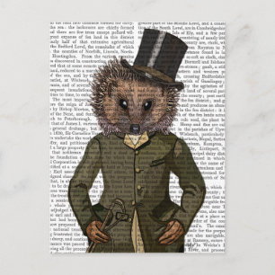 Hedgehog Rider Portrait Postcard