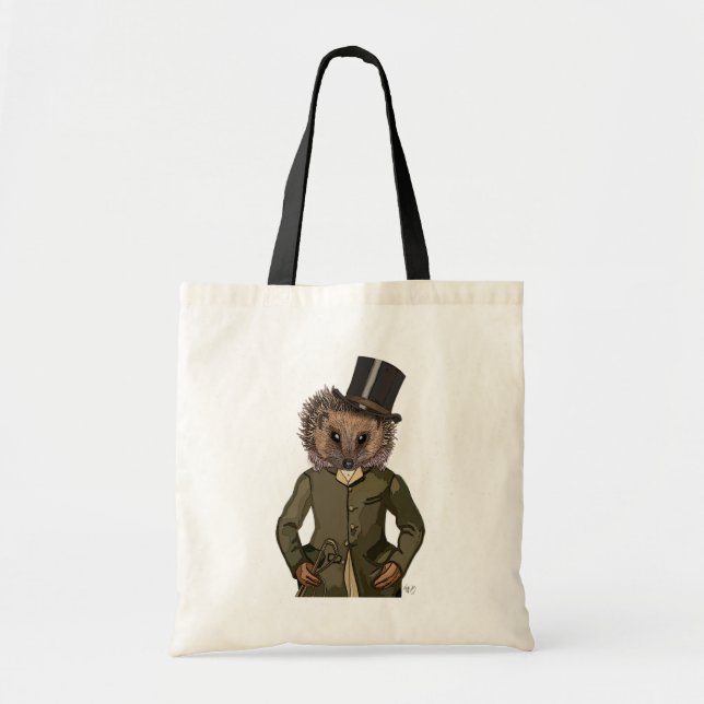 Hedgehog Rider Portrait Tote Bag (Front)