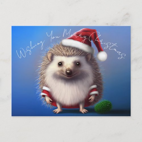 Hedgehog Santa Claus Postcard