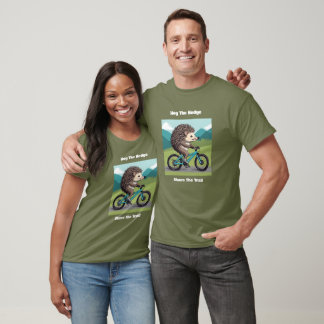 Hedgehog Share The Trail Mountain Bike Hiking T-Shirt