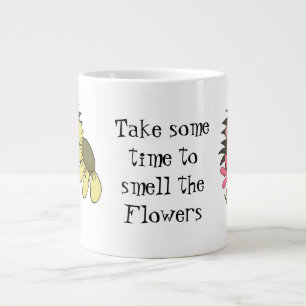 Hedgehog Smell The Flowers Jumbo mug