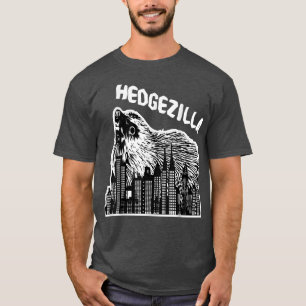 Hedgehog spines ball curling up autumn leaves pile T-Shirt