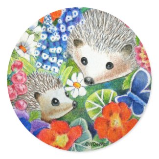 Hedgehog Stickers (Spring Version)