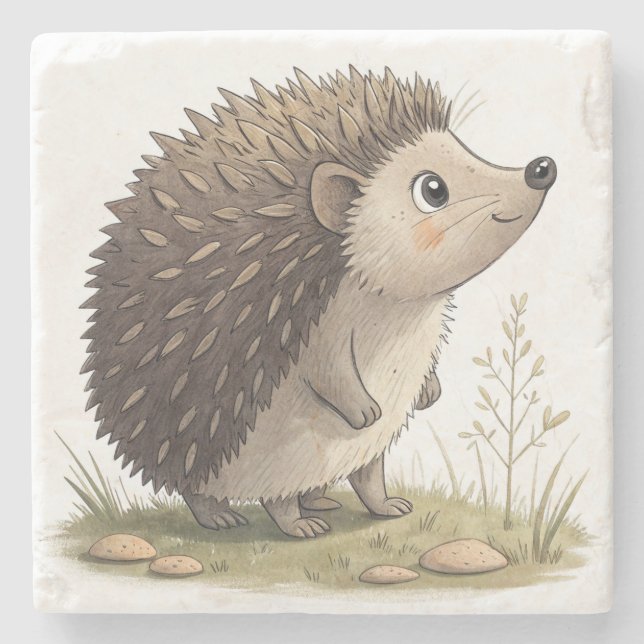 Hedgehog Stone Coaster (Front)