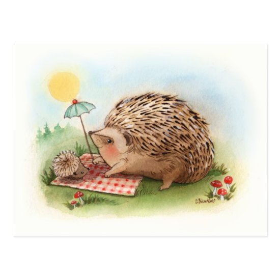 Hedgehog Summer afternoon Postcard