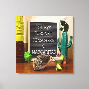 Hedgehog Sunscreen and Margaritas Canvas Print