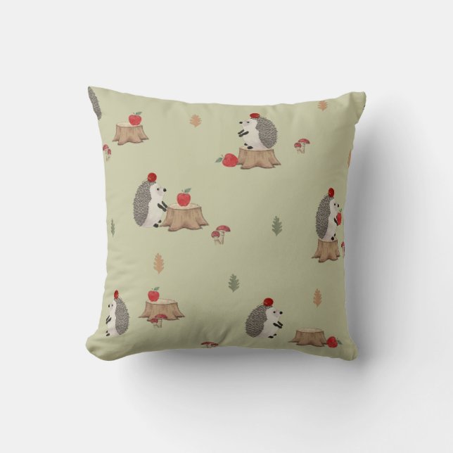 Hedgehog Throw Pillow (Front)