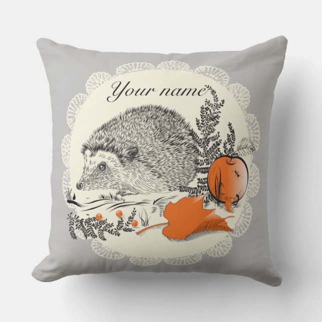 Hedgehog Throw Pillow (Front)